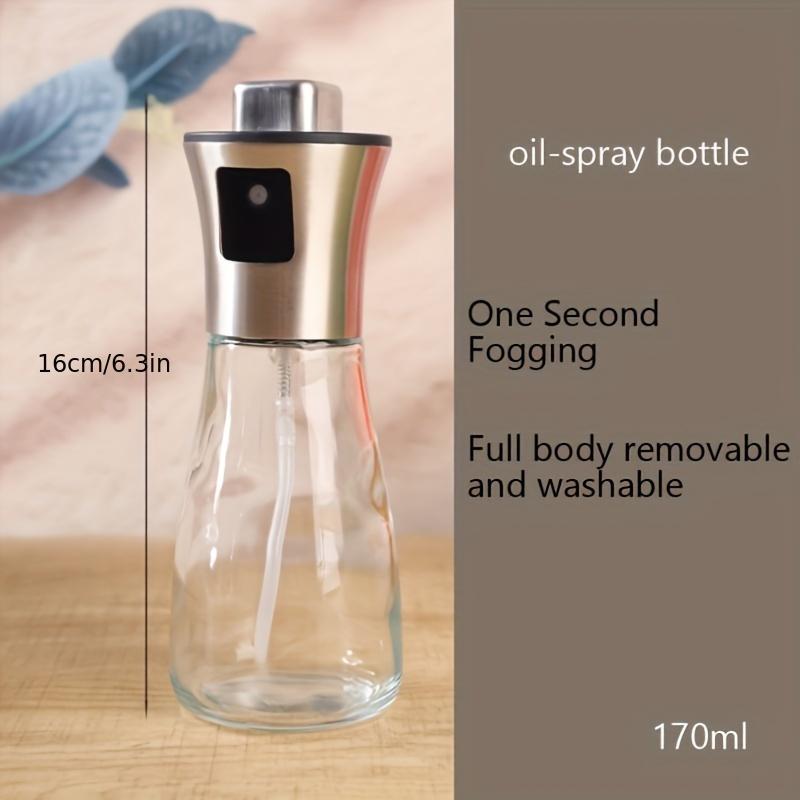 170Ml Stainless Steel Glass Olive Oil Sprayer, Leak-Proof PVC-Free Misting Dispenser for Cooking, BBQ, Salad, Kitchen Use