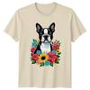 Boston Terrier Dog Floral Unisexs TShirt Boston Terrier Pet Lover