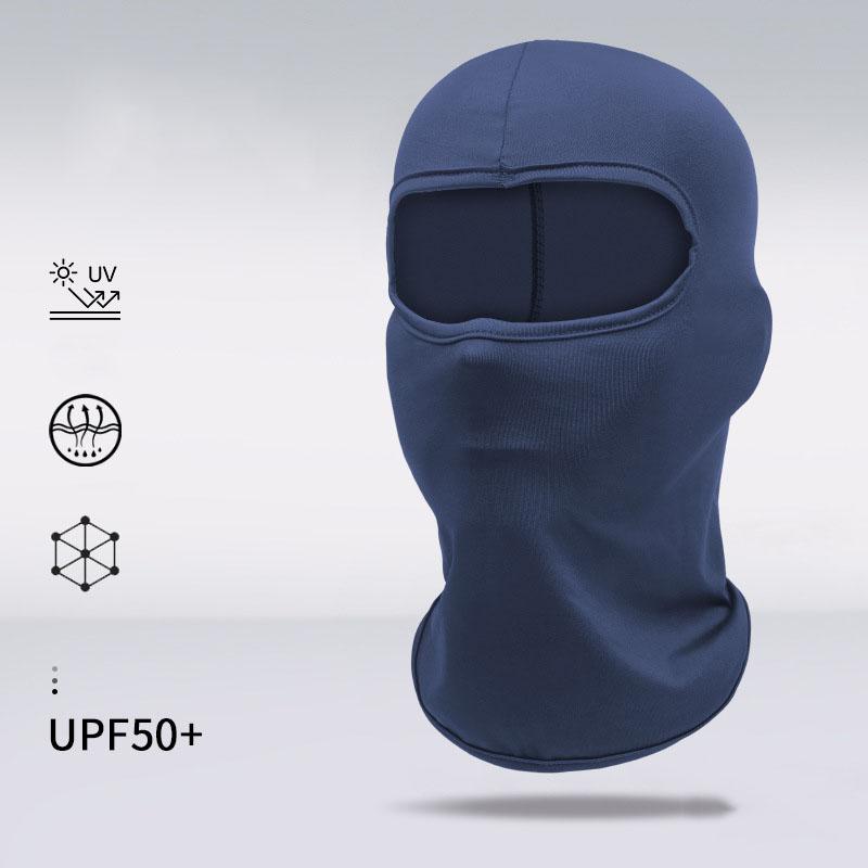 Balaclava en Soie Glacée Protection Solaire Masque Facial Respirant Doublure de Casque Écharpe de Cou pour Moto Cyclisme Sports d'Extérieur Couvre-chef