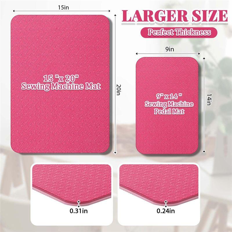 AEE4-2Pcs Sewing Machine Muffling Mat Pedal Mat Sewing Machine Mat Reduce Vibrations Noise No Slip Rubber Sewing Machine Part