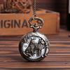 Orologio da tasca al quarzo con collana con pendente intagliato a forma di fiore di lupo cavo vintage retrò