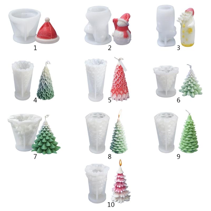 Luoye Christmas Tree 3D Candle Soap Mould DIY Candle Epoxy Mold Handmade Candles Aroma Wax Soap Molds for Decoration
