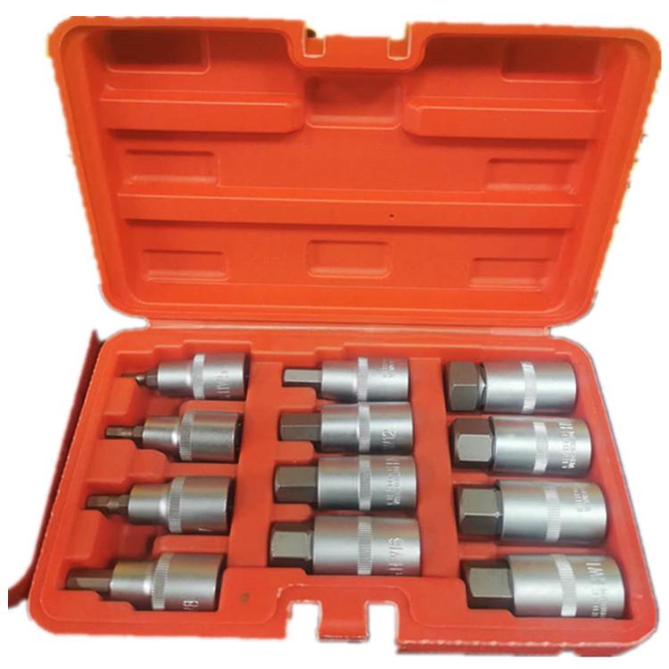 12PC 1/2" Knurled Press Bit Socket Set for Pneumatic Auto Repair Tools
