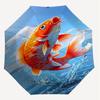 1PC Koi fish Automatic Open/Close Umbrella with Windproof, 8-Rib Sturdy Canopy, Durable Ribs, Fashionable Design, Outdoor Accessory, Fun Prin, Holiday