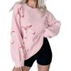 Women's Casual Solid Color Crew-neck Loose Long-sleeved T-shirt Top