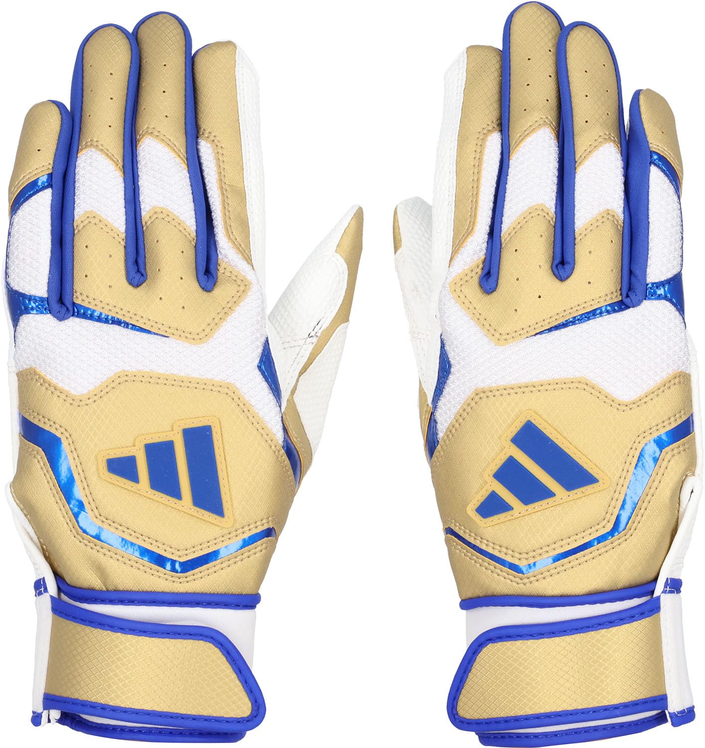adidas Baseball Batting Size Gold and Blue Size LBG404 Gloves, 41, Basic, (8223), L,