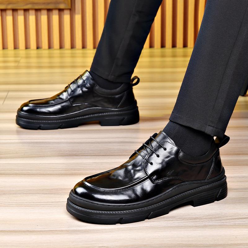 Autumn Business Formal British Casual Big Head Soft Bottom Wedding Groom Suit Small Leather Shoes