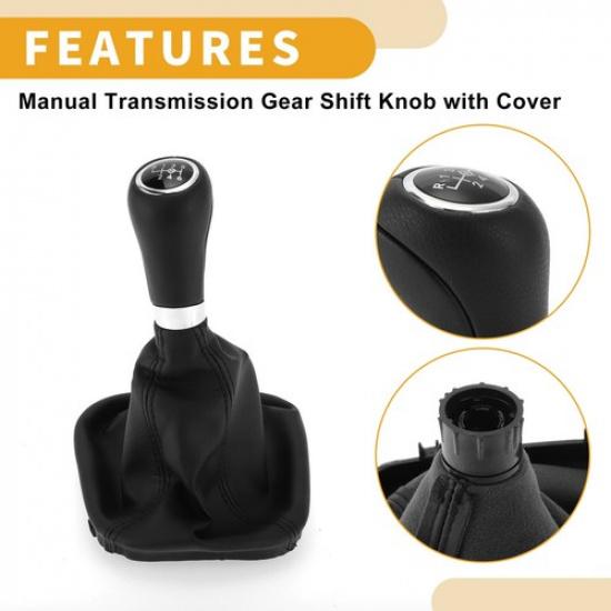 6 Speed Gear Shifter Knob with Cover for Mercedes-Benz C-Class 2000-2007 Plastic