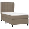 3127937 vidaXL Lit à sommier tapissier avec matelas Taupe 90x200 cm Tissu