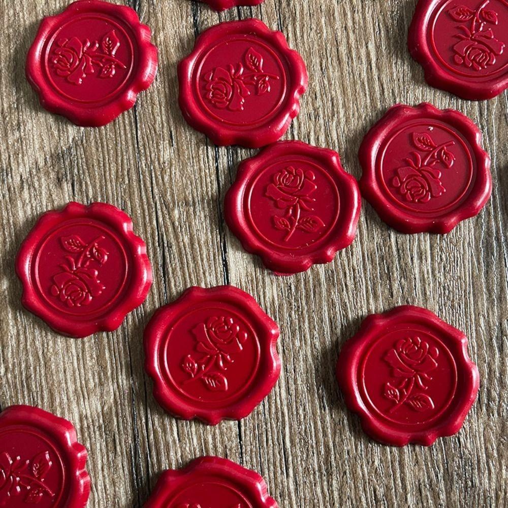 10 ks Personalizovaných samolepek s voskovou pečetí Nádherné DIY samolepky na svatební oznámení Kulaté samolepicí samolepky na pečetění obálek