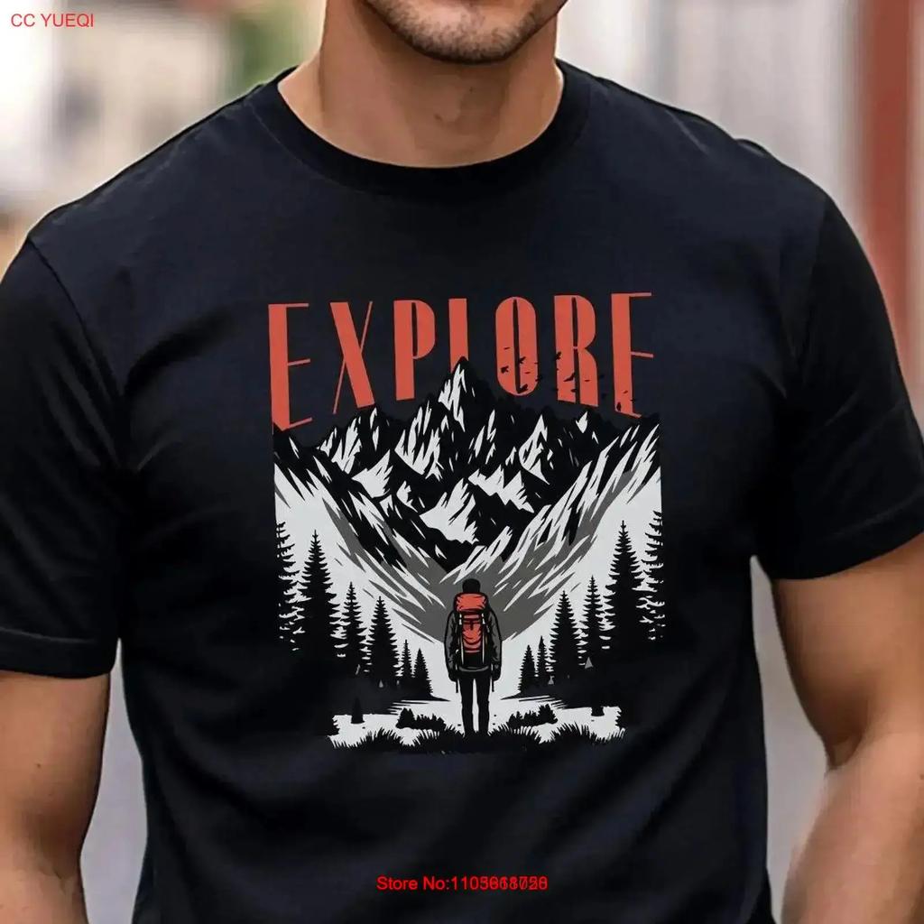 Hiking T Shirt Nature Lover Unisex Adventure Mountains Idea Camping Outdoor Unisexs Vintage Graphic Homme Fashion Streetwear