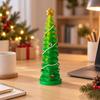 Tabletop Christmas Tree with Star Topper Freestanding Round Base Compact Holiday