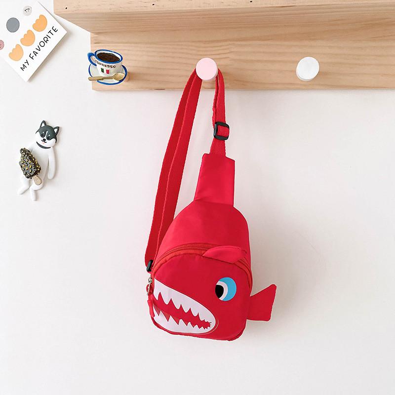 Adorable Cartoon Shark Crossbody Bag For Kids Lightweight Durable Canvas Design