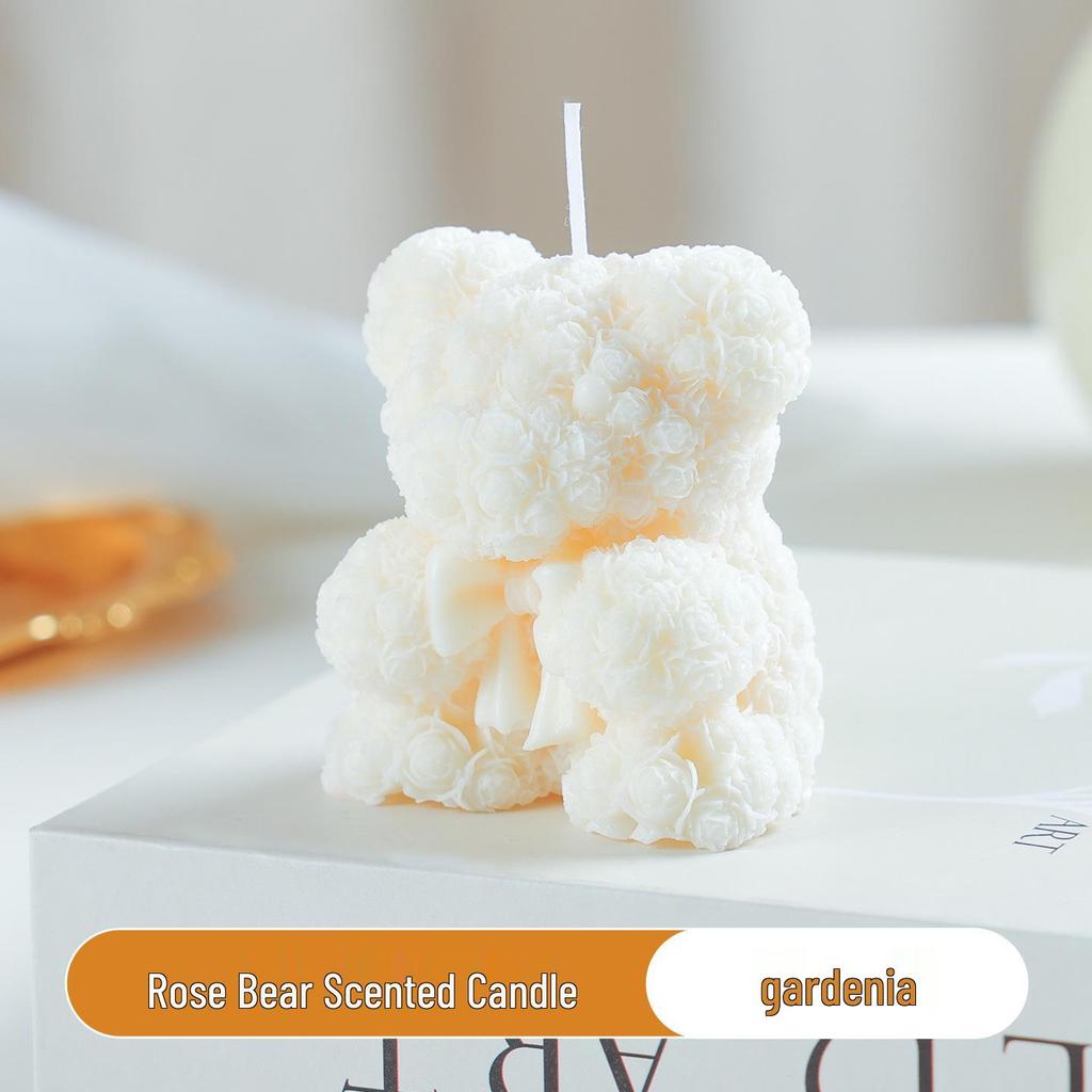 Goddess Festival Scented Rose Bear Candle - Elegant Gift for Birthdays & Home Decor