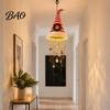 Indoor Living Room Ornaments Christmas Hat Hanging Lantern, Glowing Santa Cap Decorative Light with LED String Holiday Party Decorations And Pendants,