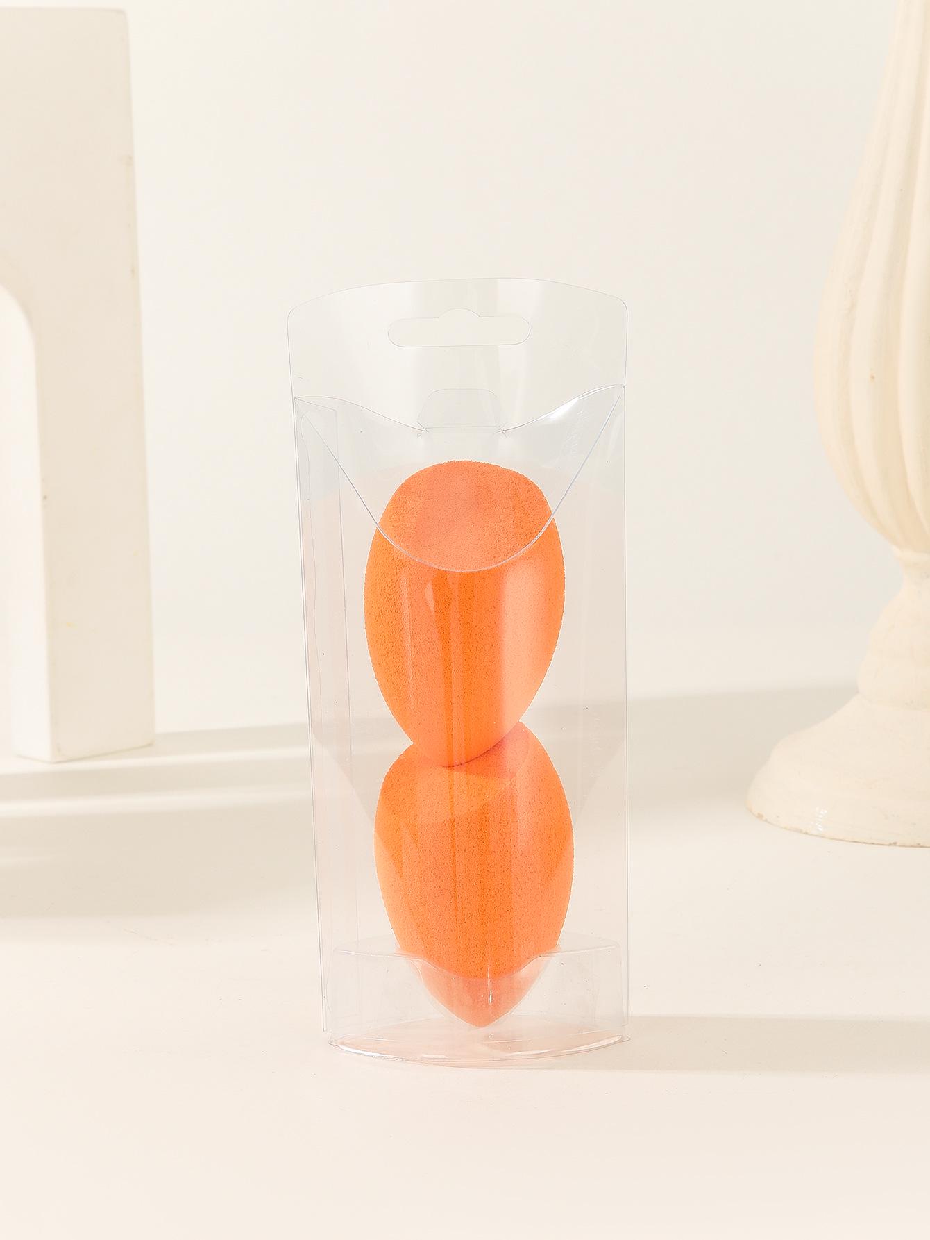 3D Angled Cut Makeup Sponge & Brush Set: Dual-Use Orange Powder Puff for Wet/Dry Application. жёлтый