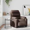 Electric Recliner Chair Brown Faux Leather