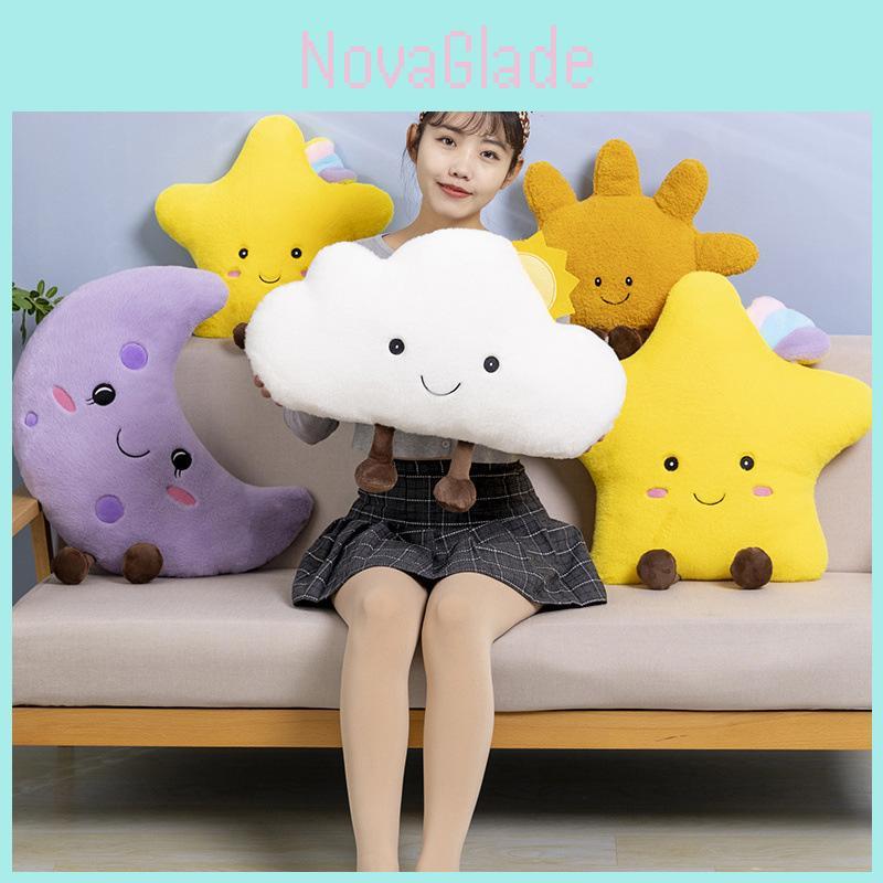 Cute Starry Sky Series Plush Toy Cushions With Soft Fluffy Clouds And Stars