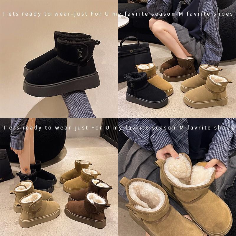 Niche Cream Cute Platform Snow Boots Women's Winter 2025 New Fleece Thickened Sleeve Northeast Warm Cotton Shoes