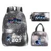 Game Astro bot peripheral printing fashion primary and secondary school students schoolbag three-piece set multi-function large capacity