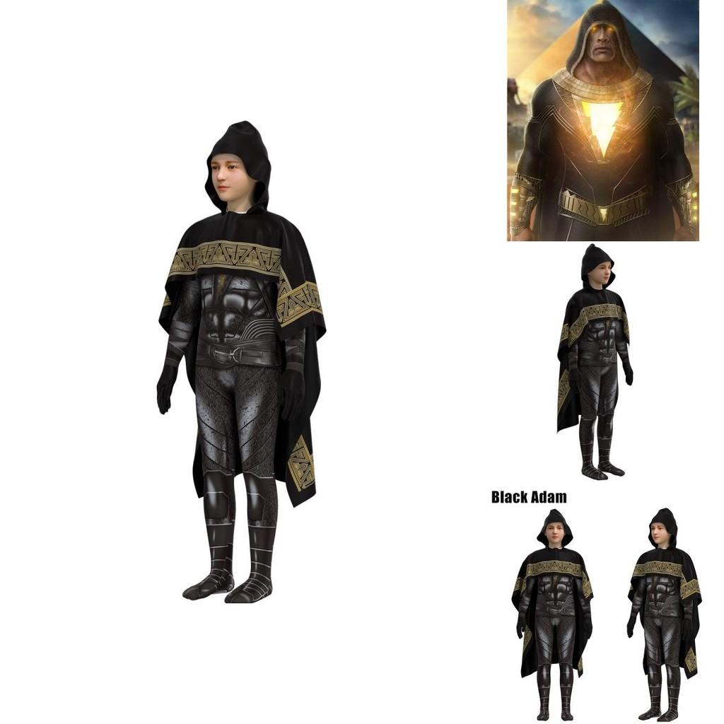 Black Adam Halloween Cosplay Costume Set For Kids And Adults