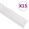 L-shaped Stair Nosing 15 Pcs Aluminum 90 Cm Silver