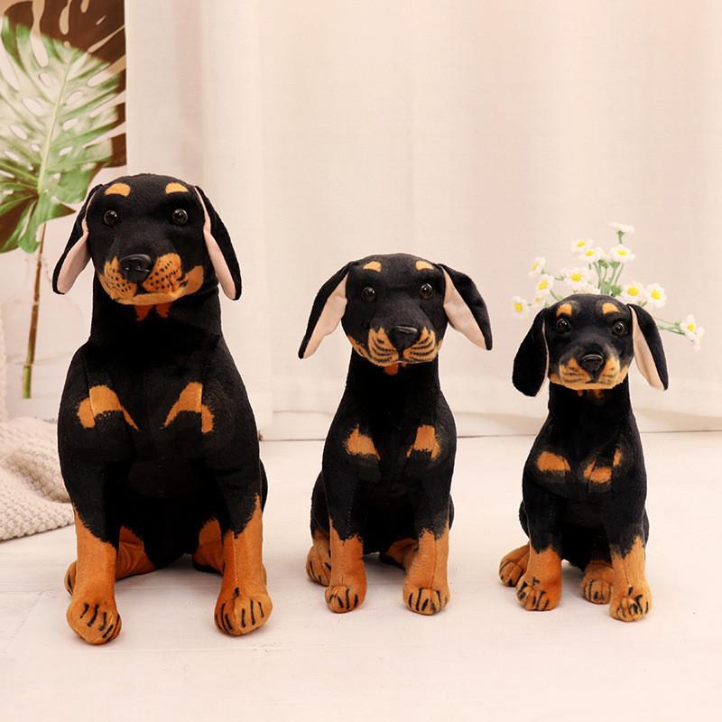 Lifelike Rottweiler Stuffed Animal Sitting Pose Plush Toy Small Dog Wildlife Park Keepsake Kids Present 30cm