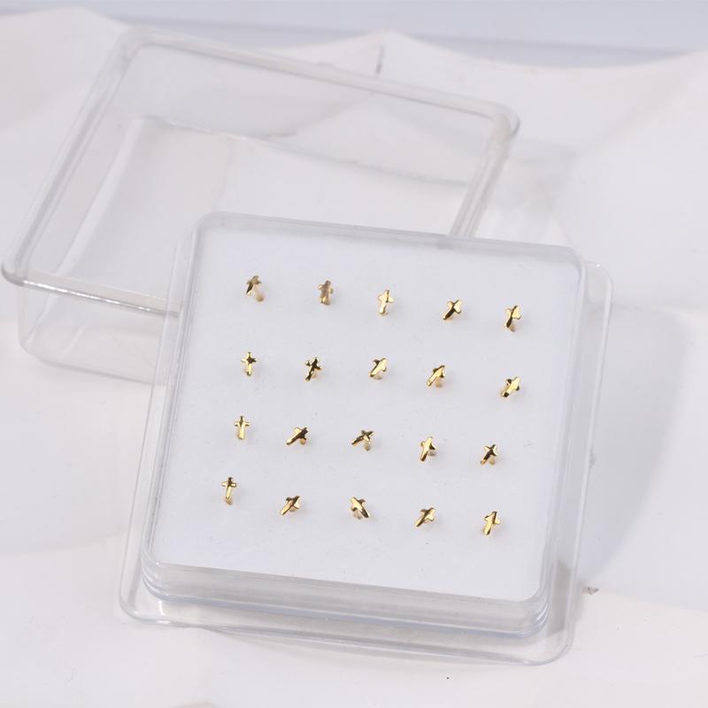 Karnoz 20Pcs/Pack Nose Stud Dragonfly Design Women Girls Nose Piercing Jewelry Piercing Nostril Piercing Jewelry Body Piercing