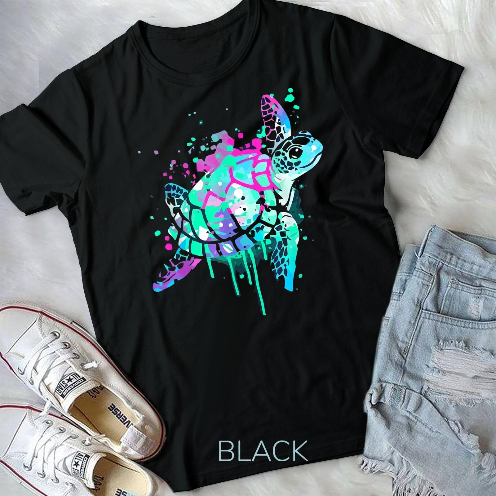 Turtle Watercolor Sea Ocean Wildlife animal Unisex T-shirt XL