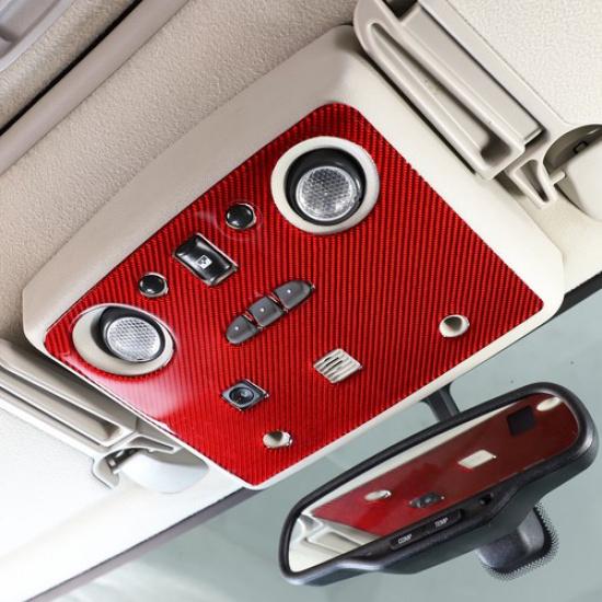 Red Carbon fiber Reading light Switch Trim sticker For Hummer H2 2003-09