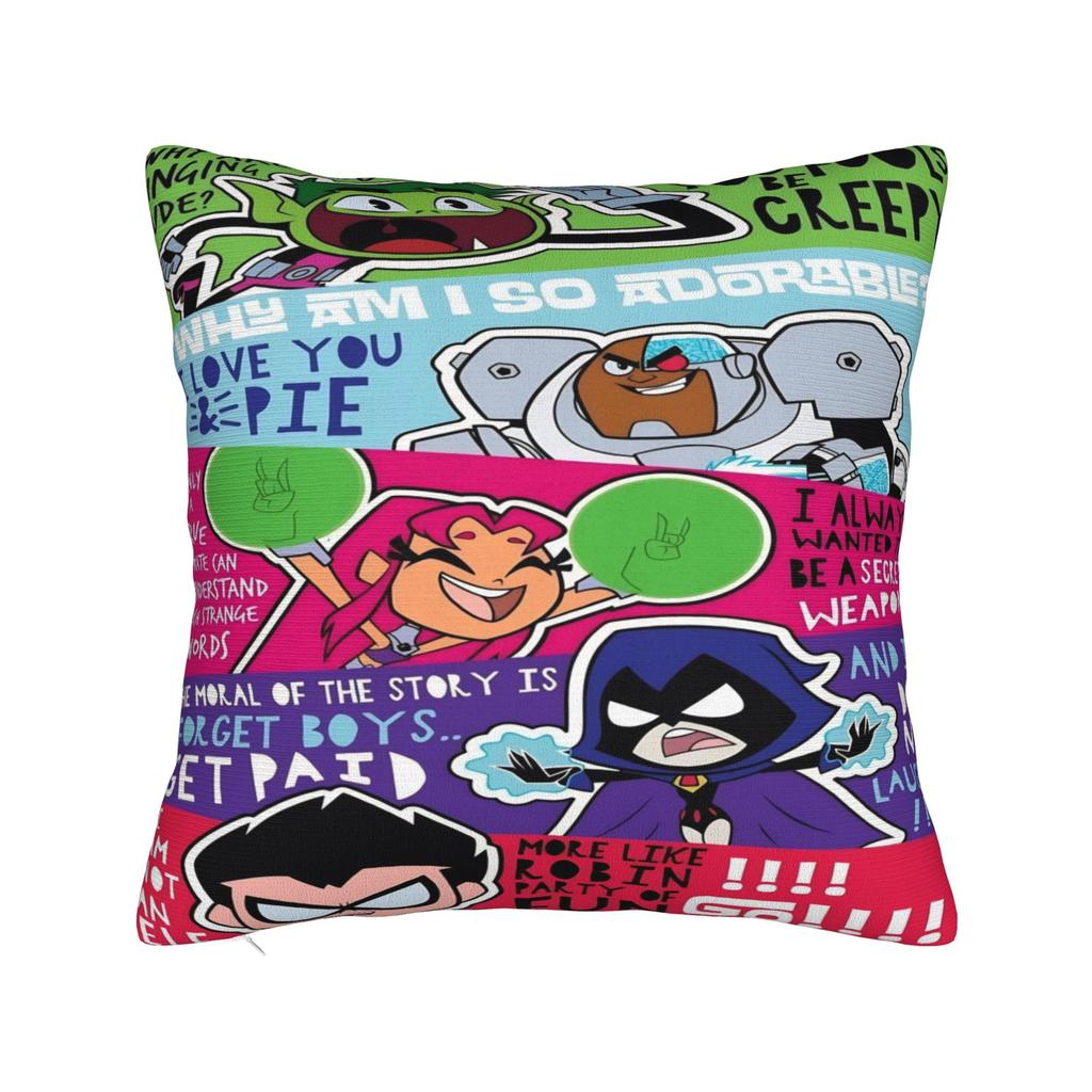 Cartoon Teen Go Square Pillow Cases Cushion Cover Vintage Polyester Decor Pillowcase for Car 45x45cm