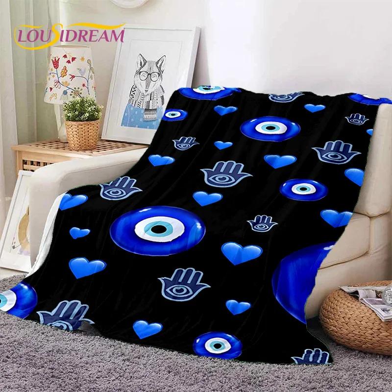 Evil Eye Turkey Blue Nazar Eye of Horus Soft Flannel Blanket for Beds Bedroom Sofa Picnic,Throw Blanket for Outdoor Leisure Gift