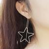 Long Earrings, Chain Earrings, Simple Daily, Big Star, Point