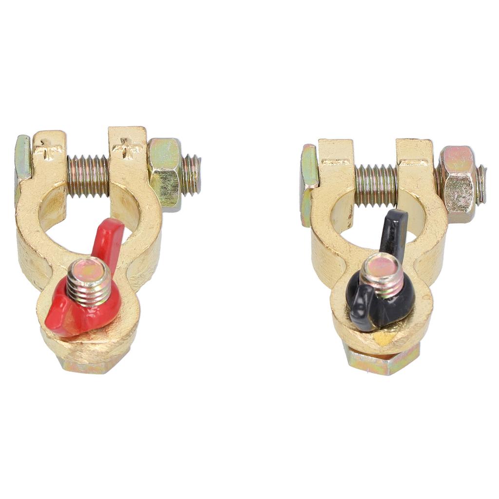 2pcs Universal Battery Terminal Clamps Pure Copper Positive Negative Top Post Connectors for Car