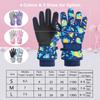 Kids Ski Gloves Waterproof Winter Gloves Snow Gloves Warm Comfortable with Cute Patterns for Children Girls Boys Skiing Snowboarding