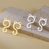 My Shape Cute Cat Stud Earrings for Girls Gifts Animals Lovers Lovely Kitten Earrings Stainless Steel Jewelry for Women Teen