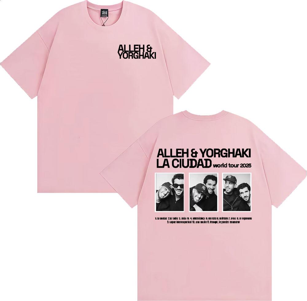Alleh  Yorghaki La Ciudad Worid Tour 2026 Merch Tee Shirt Unisexs Clothing Harajuku Hip Hop Tshirt Vintage Comfort Cotton Tshirt