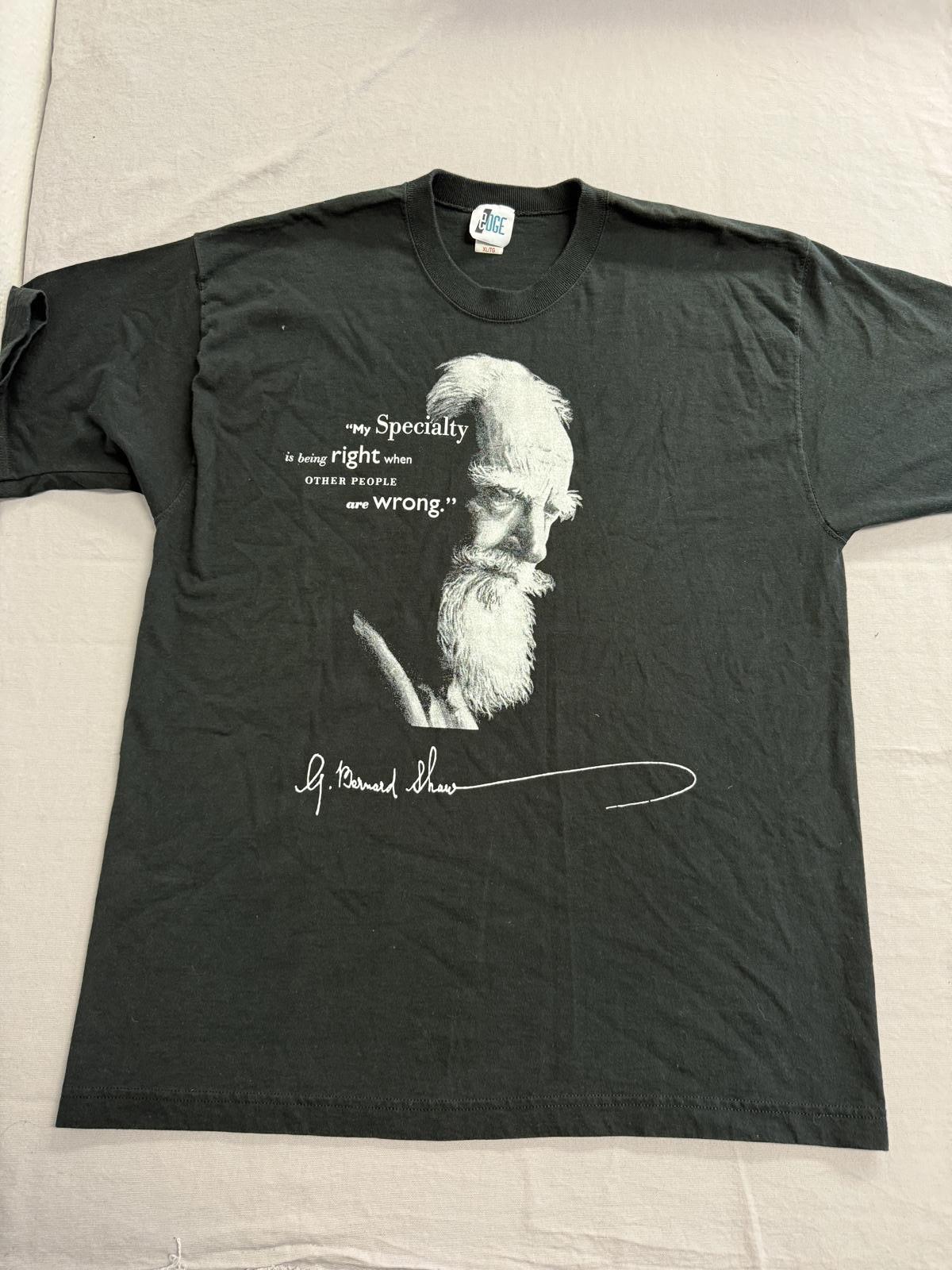 VTG George Bernard Shaw T-shirt My Specialty is Being Right S
