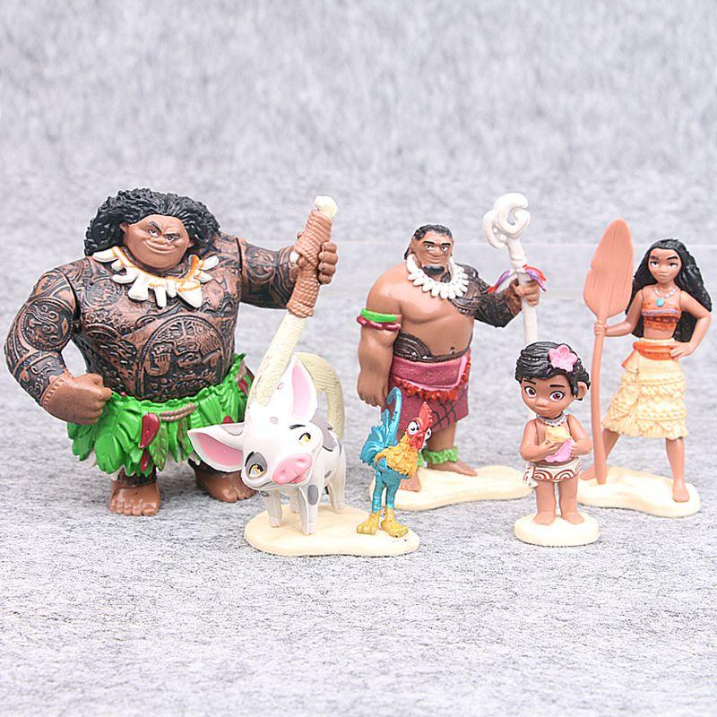 Captivating Moana 6 Pcs Action Figures Dolls Ideal For Playtime And Decoration