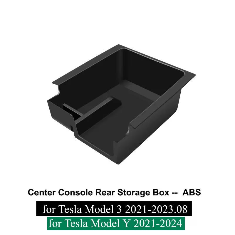 For Tesla Model Y 3 Center Console Storage Organizer Box Tray Armrest Hidden Box Bins Cup Holder Auto Interior Accessories