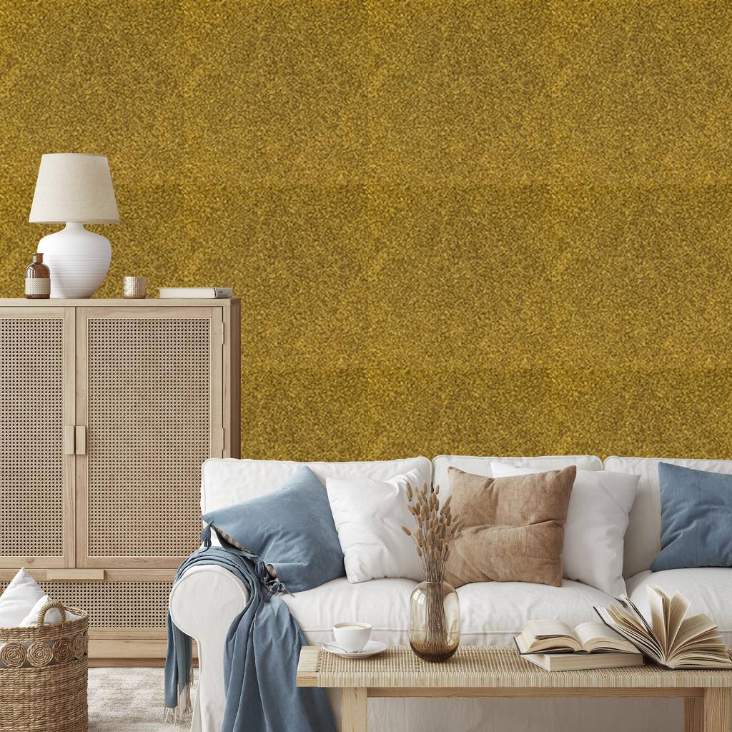 Gold and ochre glitter wallpaper for living room and bedroom 50x1000