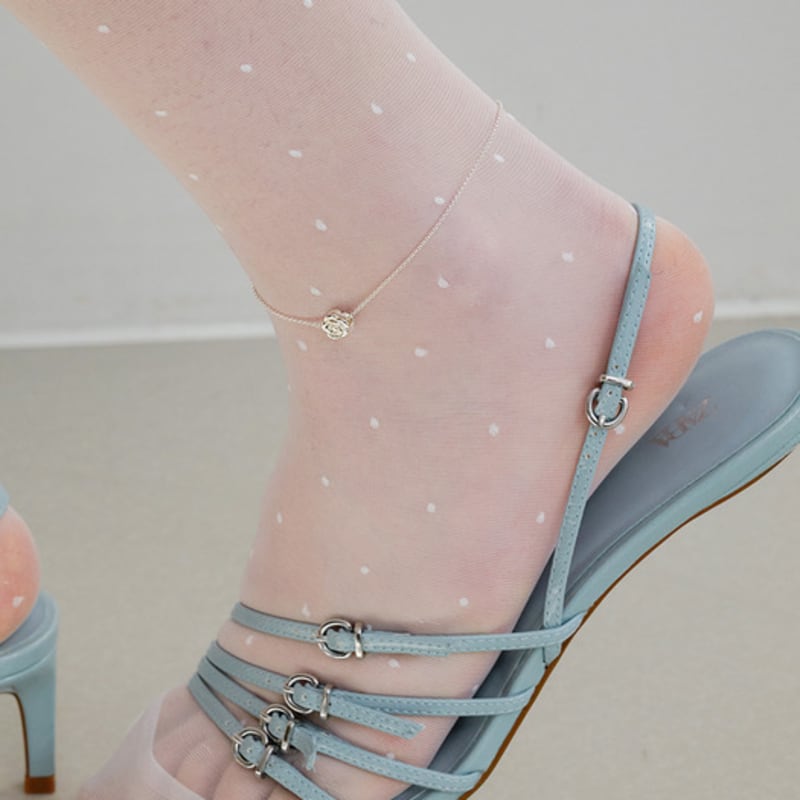 

OVLA (SILVER 925) vintage rose chain anklet JA004 silver