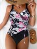 2025 Sexy Tight Drawstring One-Piece Bikini - New European & American Hot Spring Swimwear