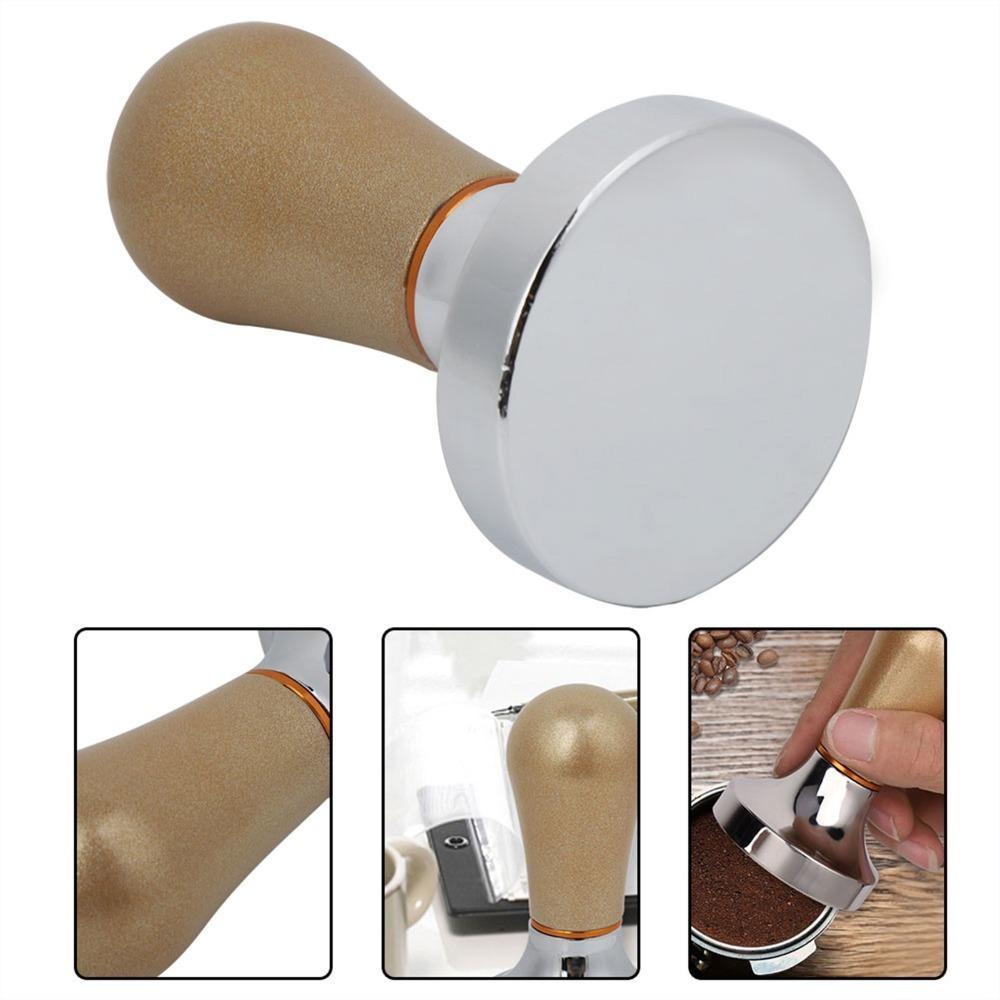 Gold Color Aluminum Coffee Tamper Flat Base Barista Coffee Tamper Espresso Tamper Espresso Making