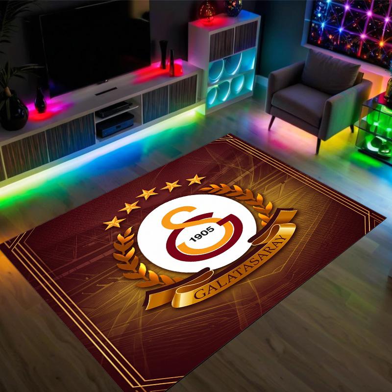 Tappeto in Velluto di Cristallo Design Galatasaray FC Accogliente Non?Tappeto Stampato Antiscivolo per Camera da Letto Soggiorno Ingresso
