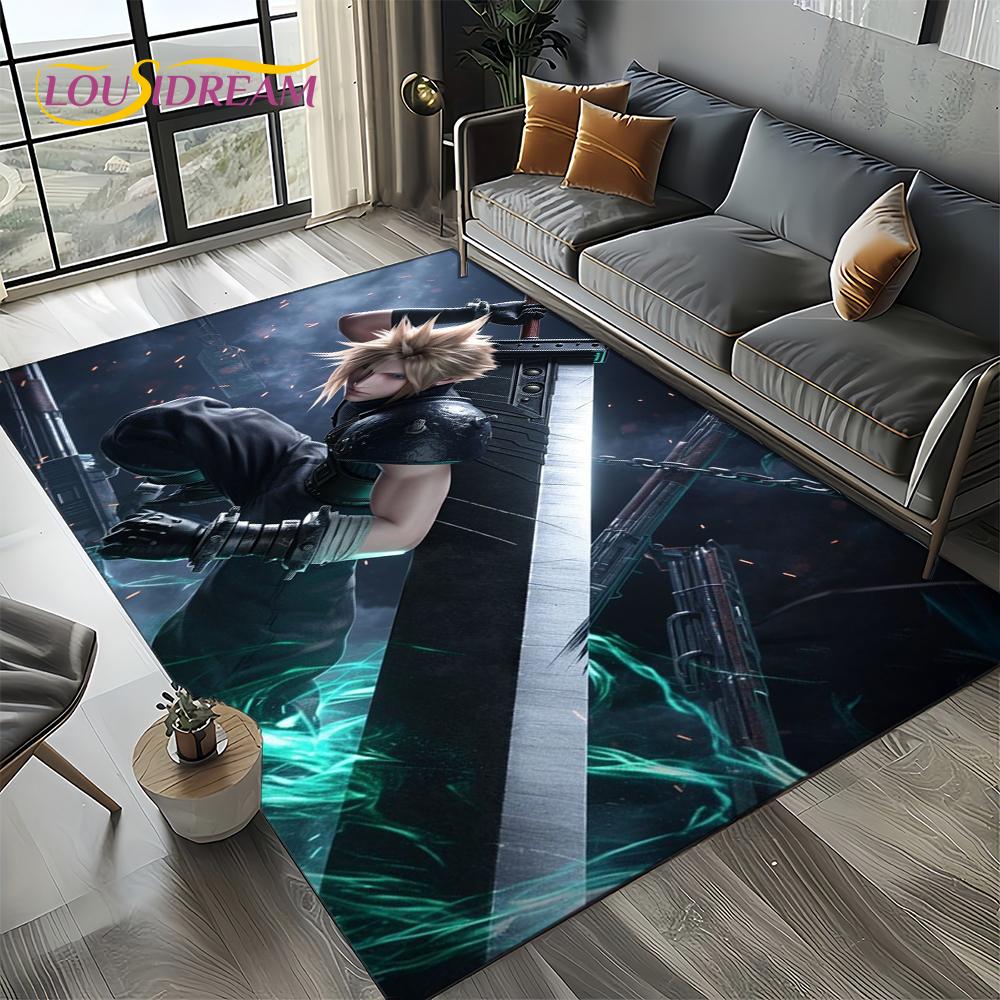 New Style Final Fantasy Games Cloud Tifa Aerith Carpet Rug for Living Room Bedroom Home Sofa,Kids Play Non-slip Floor Mat