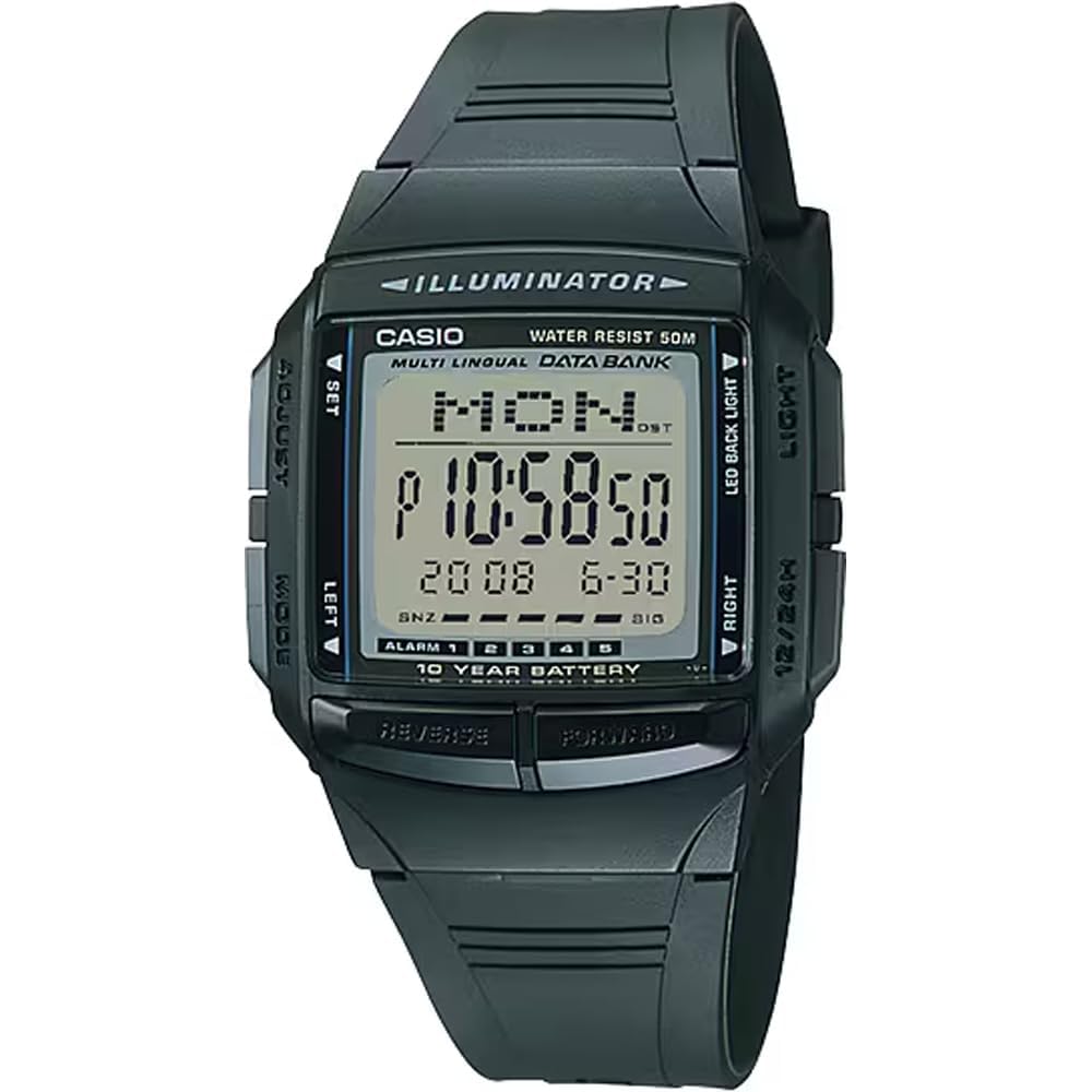 Casio Data Bank Telememo 30 Digital Watch DB-36-1AV Men s Black Overseas Model