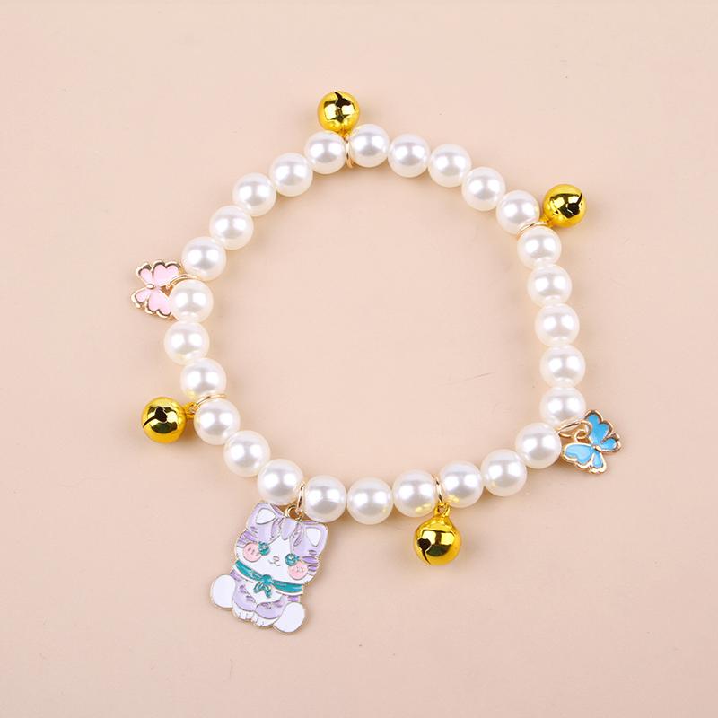 1 Piece Pet Necklace Cat Pearl Collar Pendant Pet Cat Dog Collar Pearl Jewelry Gift