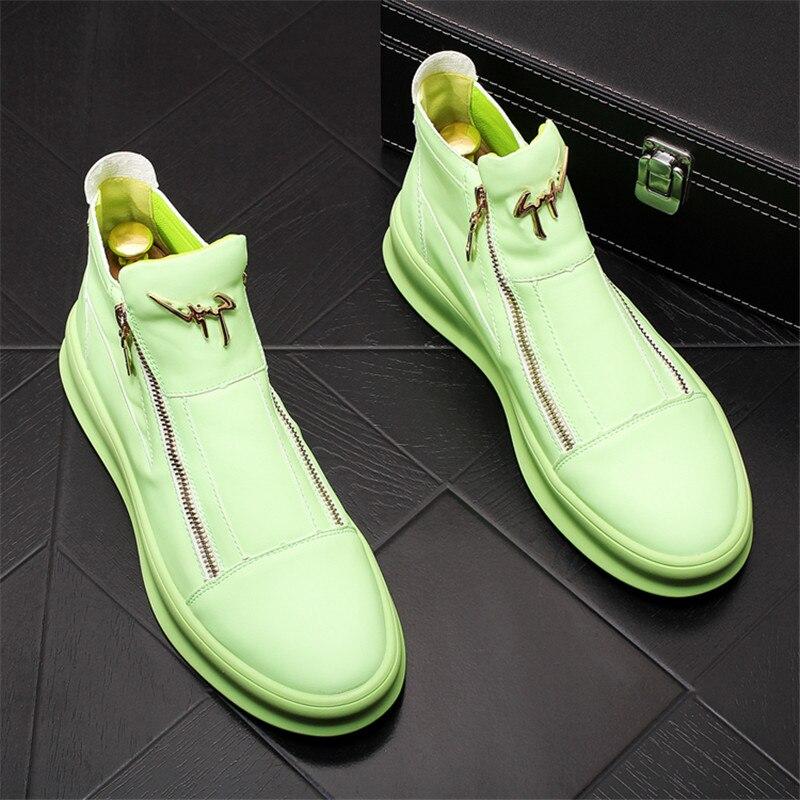 British Mens Pointy Toe Rivets High Top Boards Sneakers Leather Punk Shoes 2019 British Mens Pointy Toe Rivets High Top Boards Sneakers Leather Punk Shoes 2019
