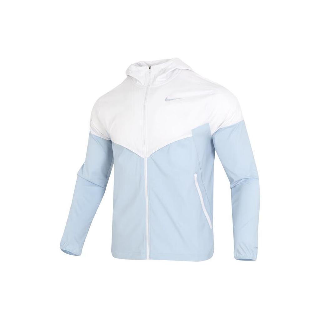 Nike Fargeblokk Logo Spleiset Trenings Casual Hettejakke Herrejakker Lyseblå FB7541-094